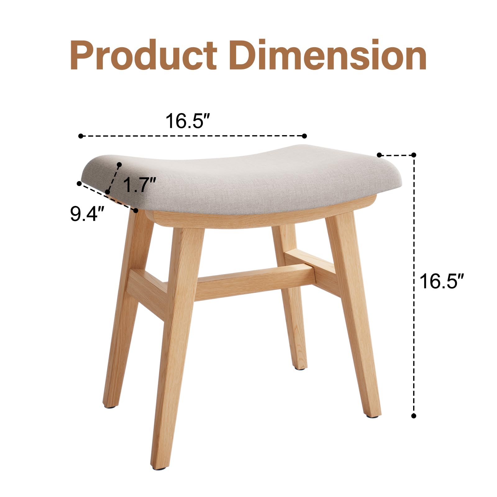 YQJJGL Dressing Table Stool Comfortable Vanity Stool Simple Padded Stool Chair for Makeup Desk Easy-To-Install Bedroom Chair Stool Suitable for