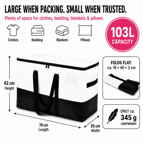 Big Storage Bags and Moving Boxes Large with Zips for Home Movers