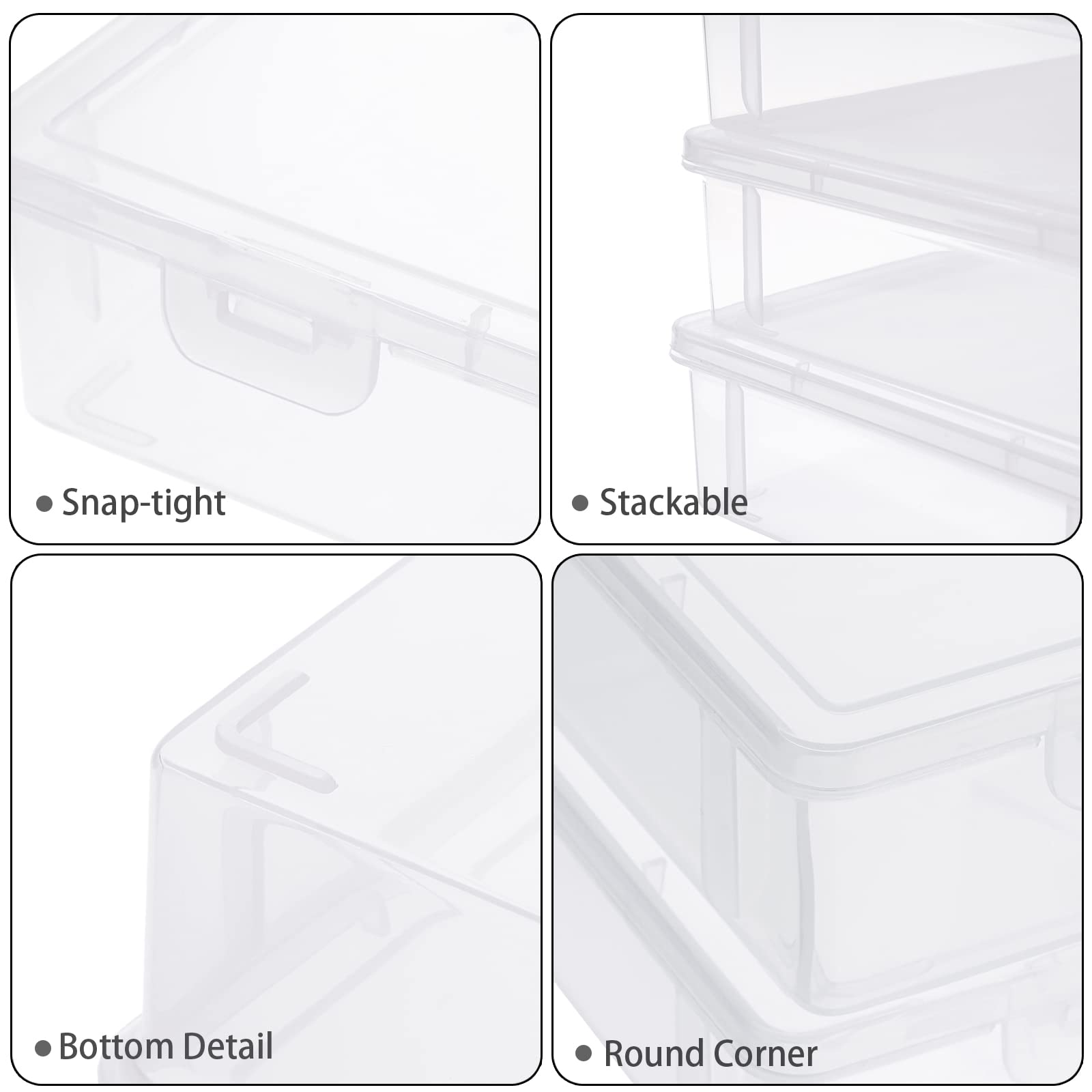 BTSKY Clear Plastic Storage Box with Flap Lid, Multipurpose Craft Organizers and Storage Box Art Supply Storage Organizer Plastic Sewing Box for