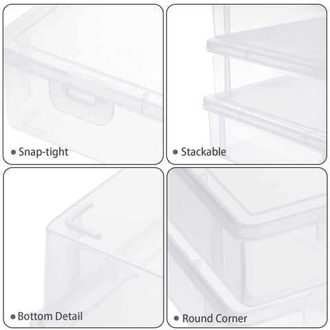BTSKY Clear Plastic Storage Box with Flap Lid, Multipurpose Craft Organizers and Storage Box Art Supply Storage Organizer Plastic Sewing Box for