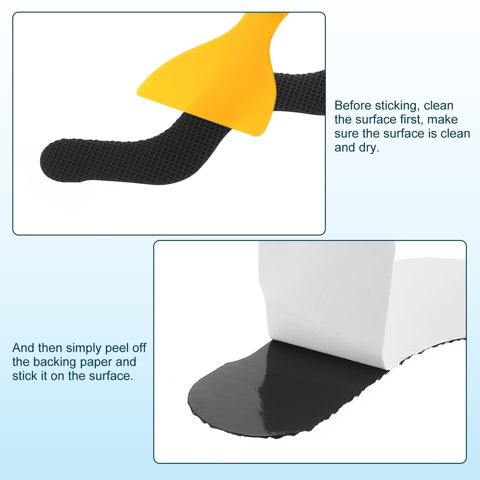 sourcing map 24pcs Non-Slip Bathtub Stickers, Anti Slip Shower Stickers Safety Shower Treads Adhesive Appliques with Scraper for Bath Tub Shower
