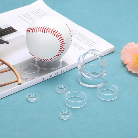VOANZO 10Pcs Acrylic Sphere Display Stand Clear Round Ball Stand Holder Crystal Ball Holder Ornament Display Stand for Baseball Softball Collections