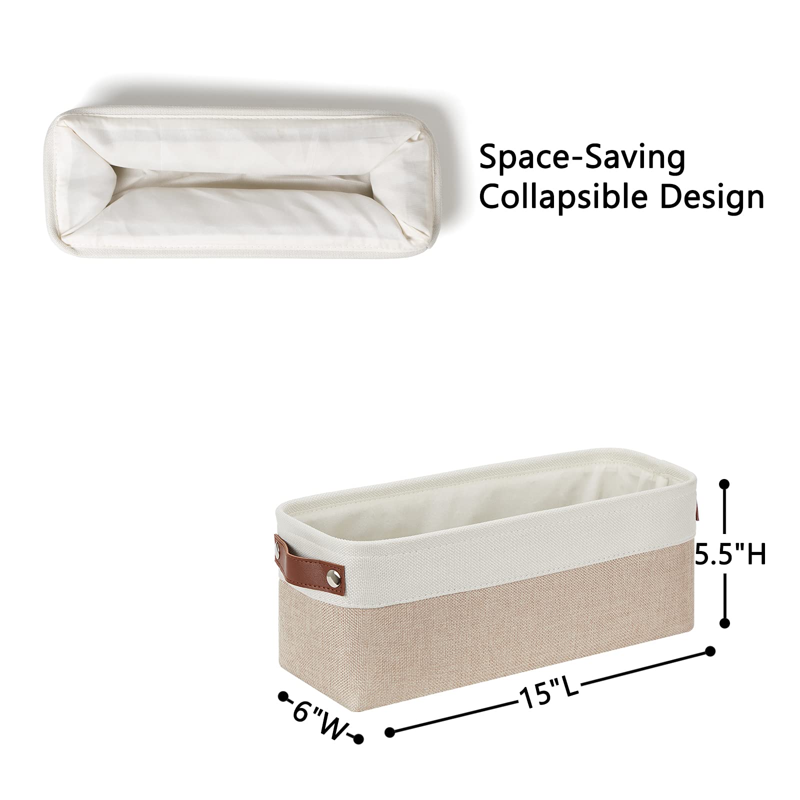 DULLEMELO 2-Pack Bathroom Baskets for Toilet, Small Storage Bins for Organizing Closets, Cabinets, Shelves