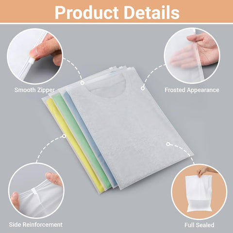 Svaldo Ziplock Bags for Clothes, 50Pcs 25 * 35cm Frosted Clothes Packing Bags, Waterproof and Moth Proof, for Toys, Shoes