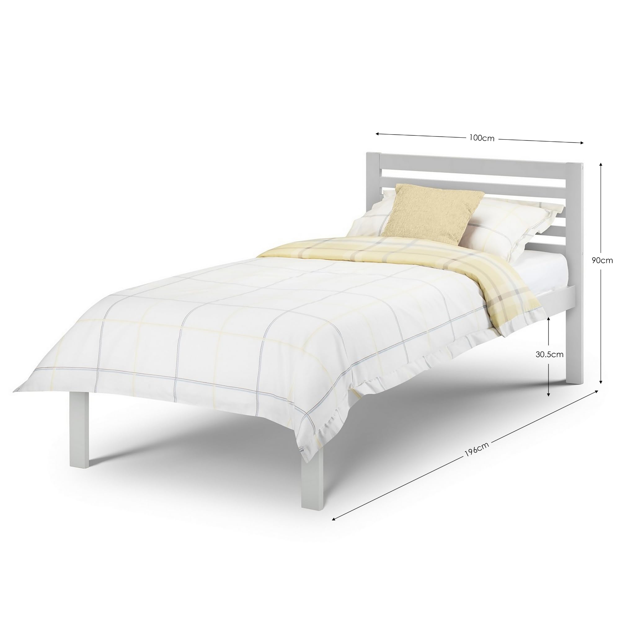 Julian Bowen Slocum Bed, Single, Light Grey - W100 x D195cm