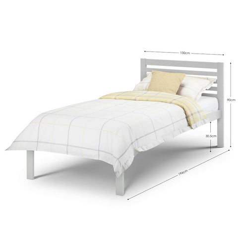 Julian Bowen Slocum Bed, Single, Light Grey - W100 x D195cm