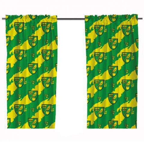 Norwich City FC, Polycotton, Green & Yellow, 54" Drop Curtains