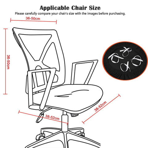 FYTXSZ Chair Covers Spandex Office Computer Chair Cover Stretch Removable Washable Rotate Swivel Chair Protective Covers (Black)