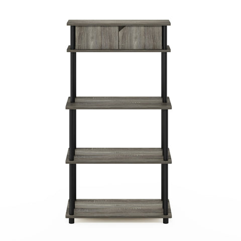 Furinno TURN-N-TUBE Printer Stand with Storage, 5-Tier Large Printer Stand, Standing Printer Table with Top Cabinet, for CPU, Office Supplies