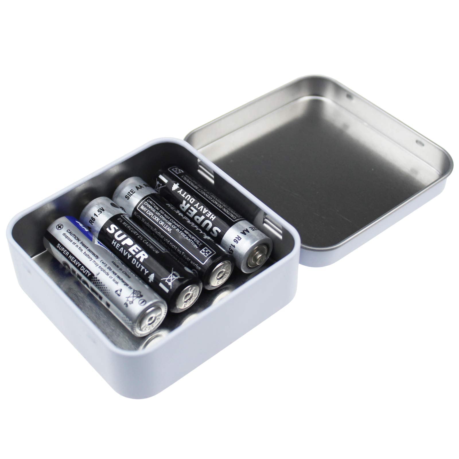 Goodma 12 Pieces Square Metal Empty Tins, White, 7 x 7 x 2 cm