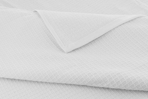 CASA COPENHAGEN Waffle 4-piece bath towel set – White, 70x140 cm, Egyptian cotton, designed in Denmark, for bathroom, kitchen & shower