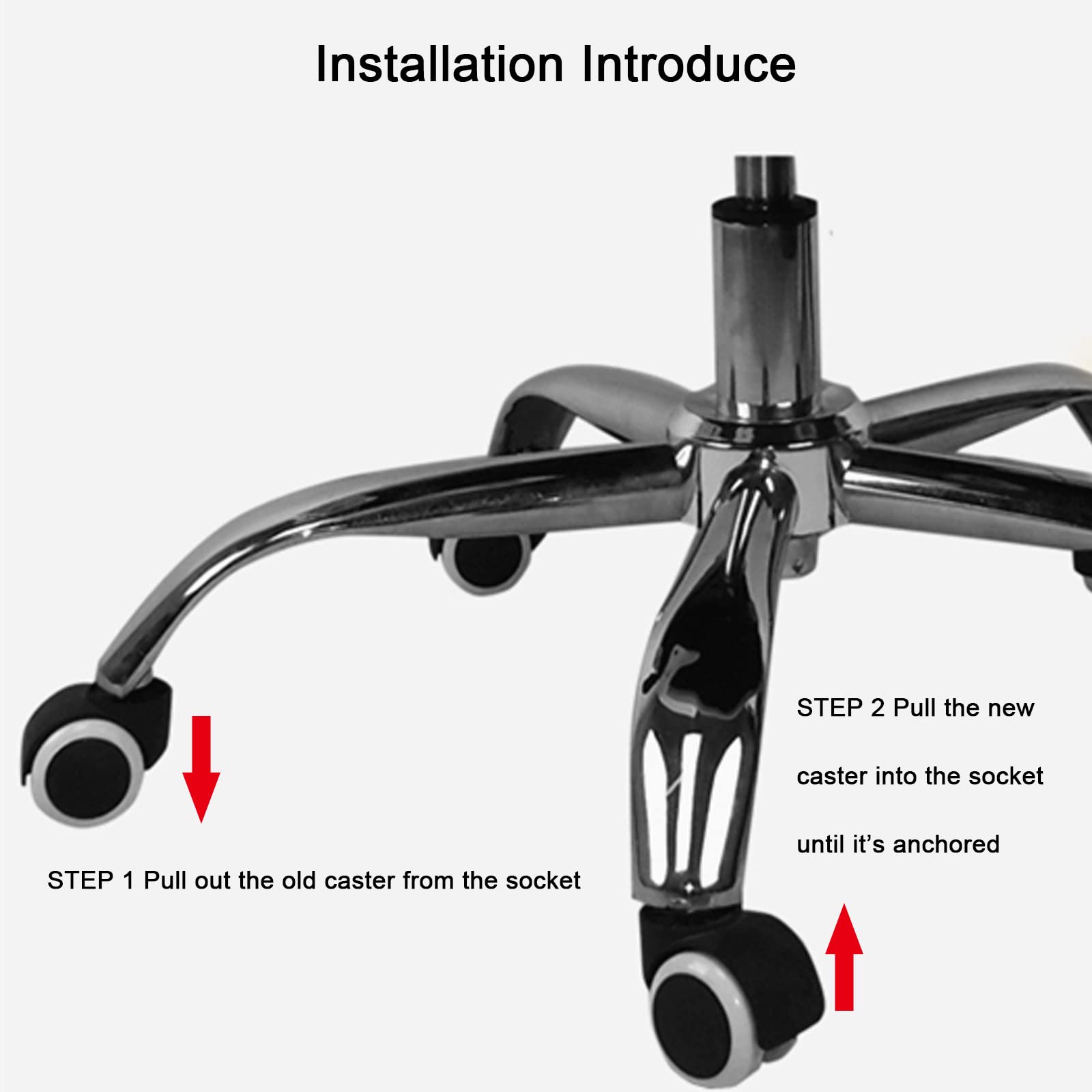 Chair Castors Heavy Duty Chair Wheels heedpeiur 5 Pcs Rubber Castors