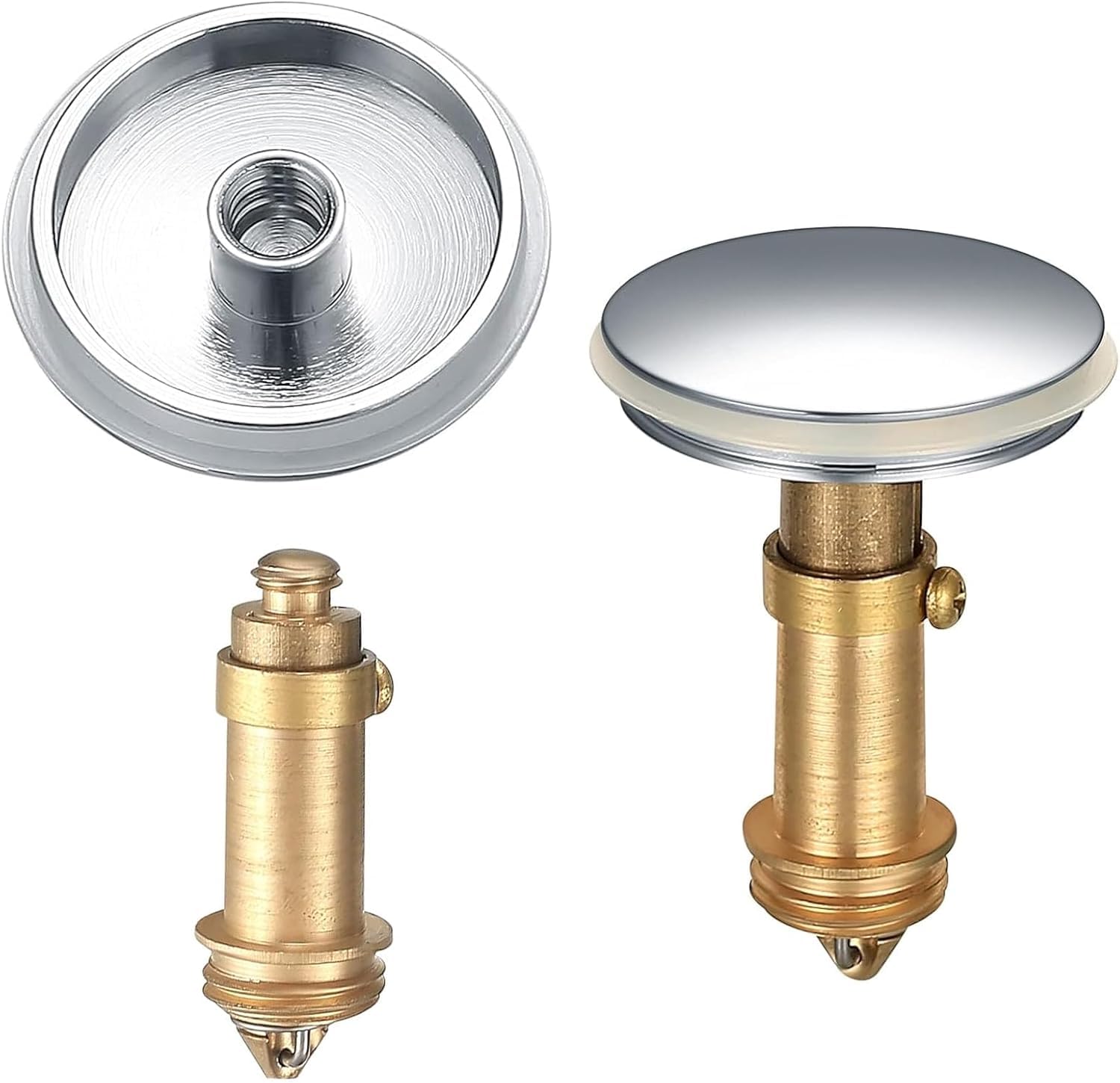 SANTUO Click Clack Basin Waste, 38mm Push Button Pop Up Sink Plug Replacement Cap for Bathroom Sink Drain Stopper Fits Standard Pop Up Waste
