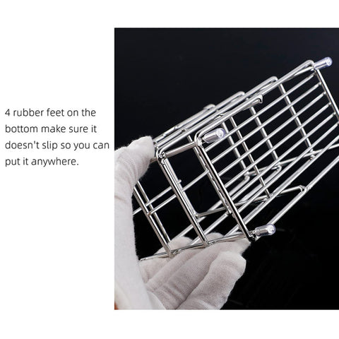 Toothbrush Holder Metal 4 Slots Ventilated Wall Mount Rack Mould-Proof Stainless Steel Stand for Electric Toothbrush Toothpaste Razor Shaver Comb