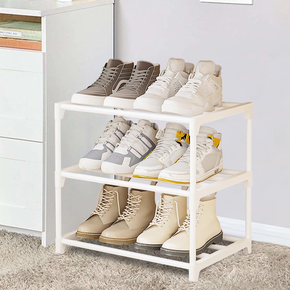 Small Shoe Rack, White Shoe Rack, 3 Tier Shoe Racks, Metal Shoe Racks Small