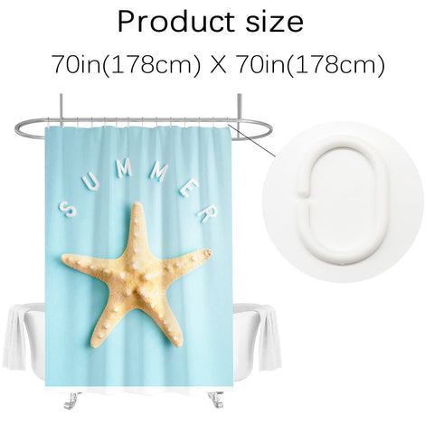 Berkin Arts Bathroom Shower Curtain Set 70x70 Inch Waterproof Polyester with Hooks Photorealism Starfish