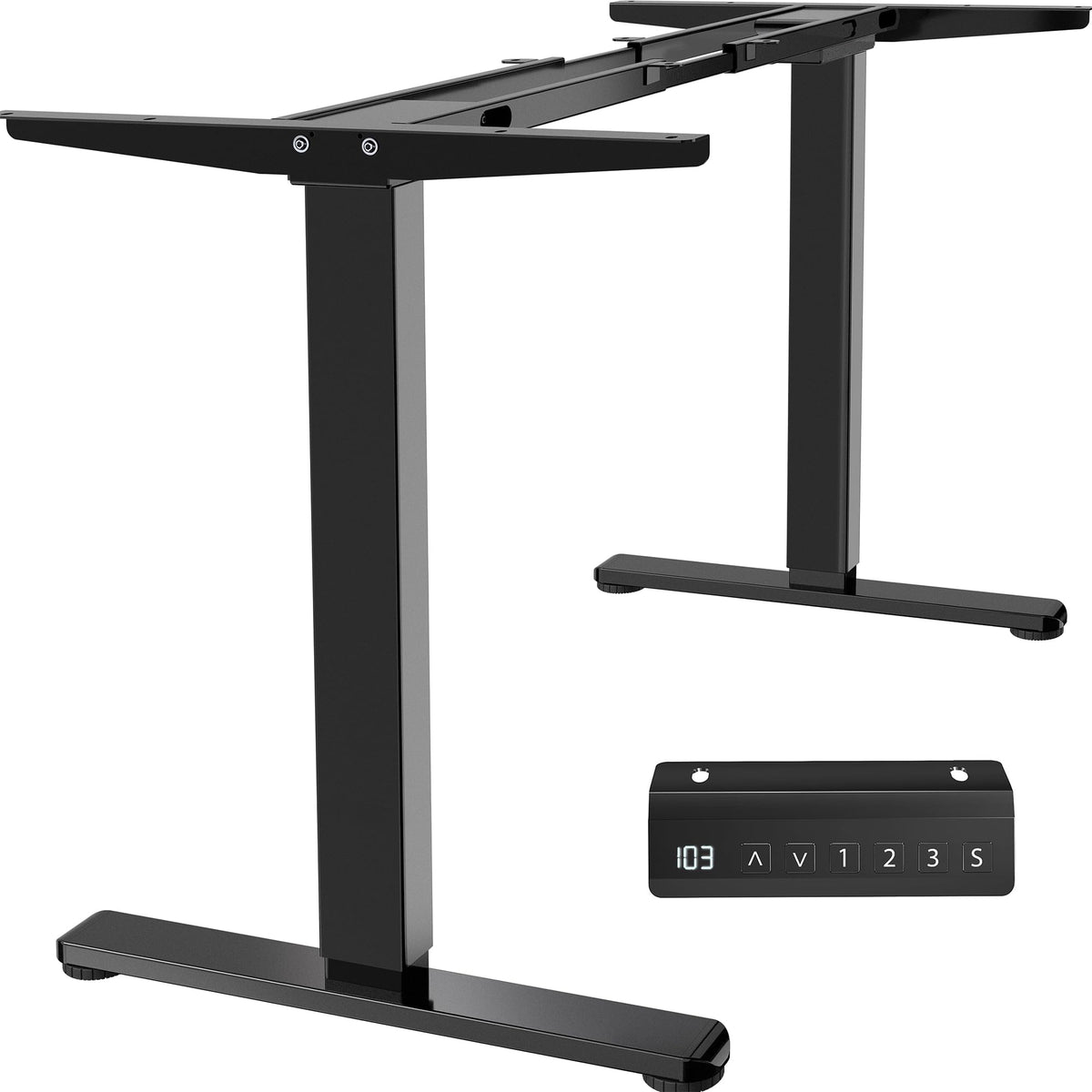 VIVO Electric Stand Up Desk Frame, DIY Workstation, Frame Only, Dual Motor Ergonomic Standing Height Adjustable Base with Memory Controller, Black
