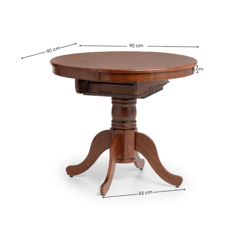Julian Bowen Canterbury Extending Table, Mahogany - H77xW120xD90cm