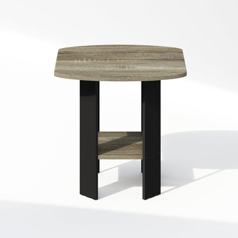 Furinno TIDUR Night Stand, Open Shelf Design Nightstand with Storage Shelf, Round Corner Bedside Table, End Table, Side Table, for Bedroom