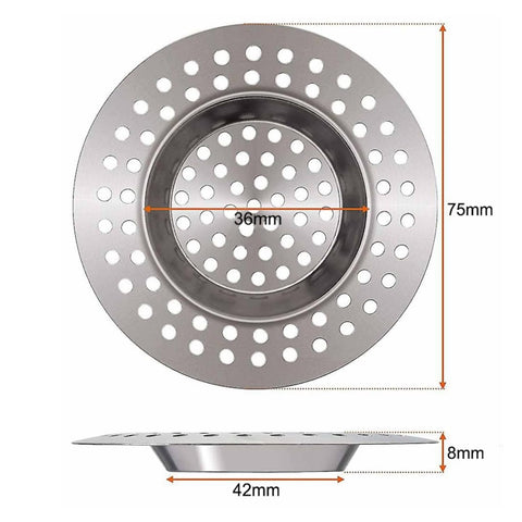 2 Pcs Sink Strainer–Stainless Steel Kitchen Sink Plug Strainer– Dual Function Drain Plug Hair & Food Catcher for Kitchen, Bathroom