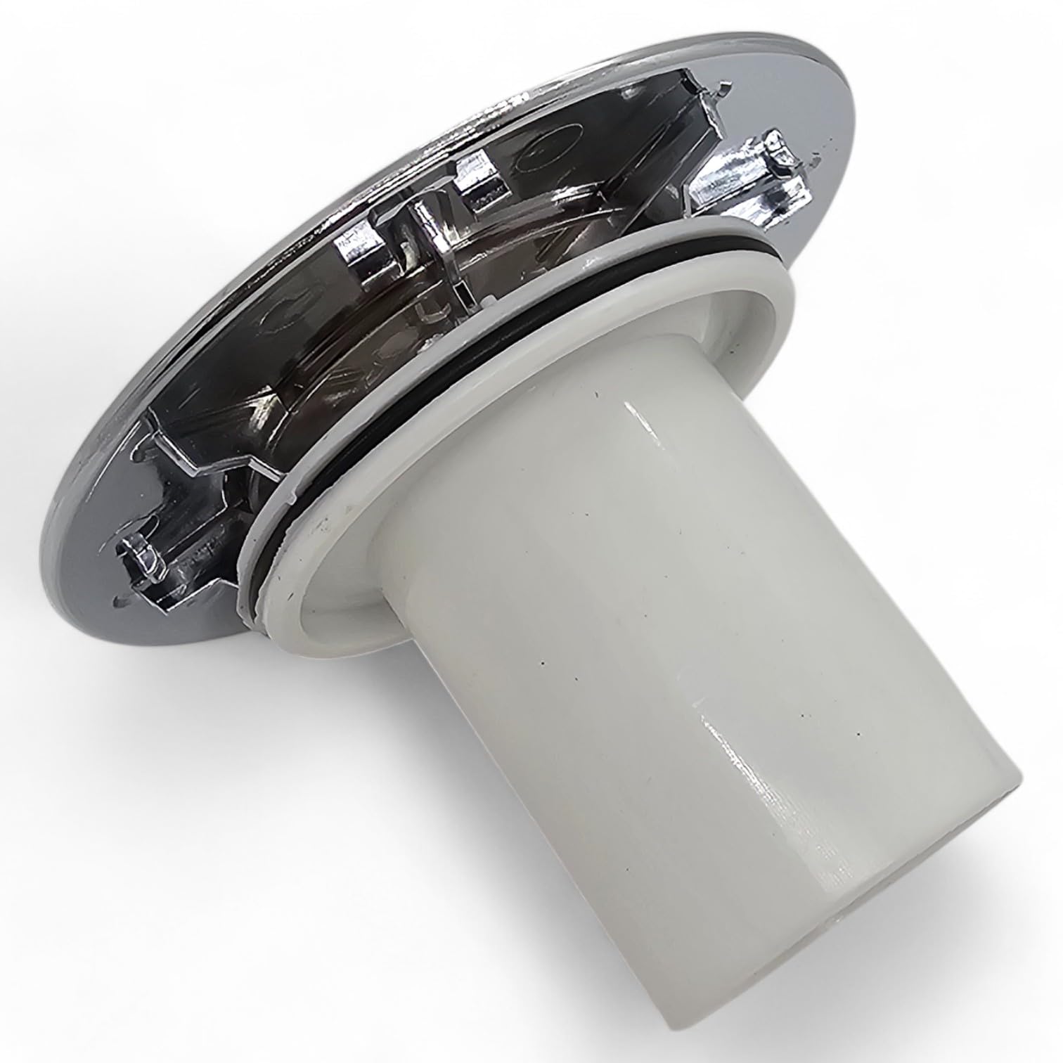 Duraplast UK™ 90mm Universal Shower Waste Replacement - Chrome Finish Shower Plug Hole Cover with 115mm Diameter and Removable Hair Catcher