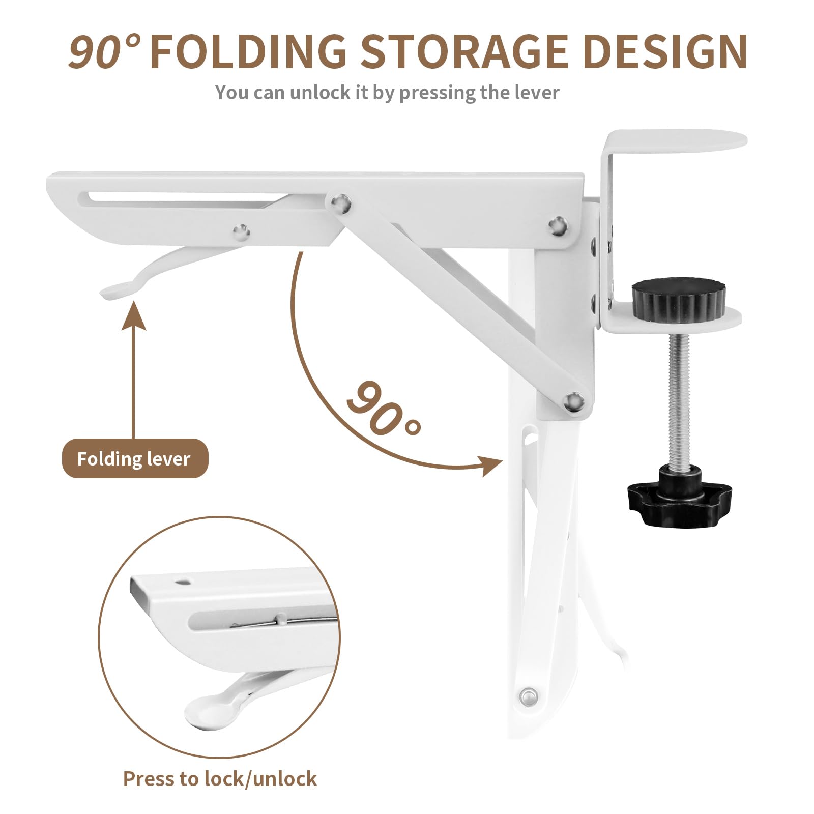 Under Desk Drawer, Removable Shelf Without Drilling, Removable Keyboard Holder with Adjustable C Clamp, Silent PC Keyboard Support