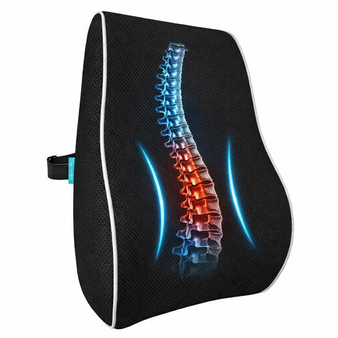 bonmedico Memory Foam Back Pillow for Office Chair Black
