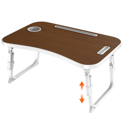Laptop Desk, Laptop Bed Table with Cup Slot, Reading Holder Notebook Stand Breakfast Tray Book Holder for Sofa, Terrace, Balcony