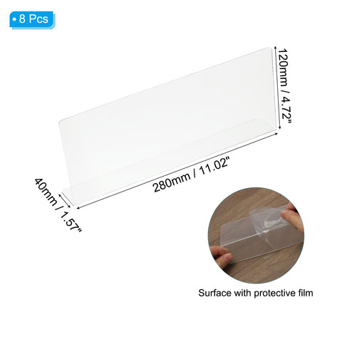 PATIKIL 8 Pack Shelf Dividers for Closet Organization, 11.1x1.6x4.8 Acrylic Closets Separator Kitchen Cabinet Shelves Under Bed Blocker for Bedroom