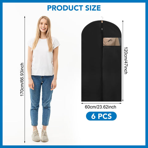 6 Pack Suit Bags PEVA Garment Bags Clothes Covers Suit Protector 60cm*120cm