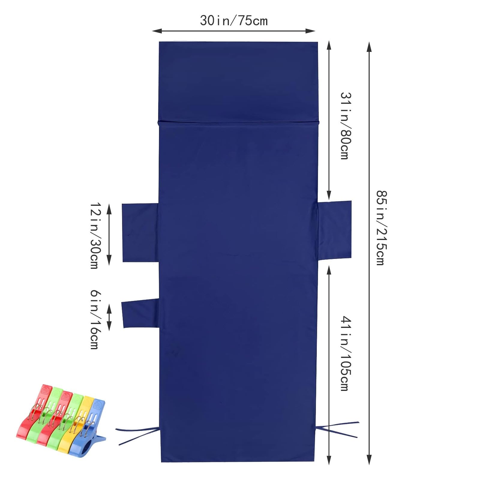 MARFOREVER Beach Sun Lounger Towels with Pockets 210 x 76 CM Microfiber Beach Sunbed Towels Quick Dry Beach Chair Cover for Summer Outdoor Pool