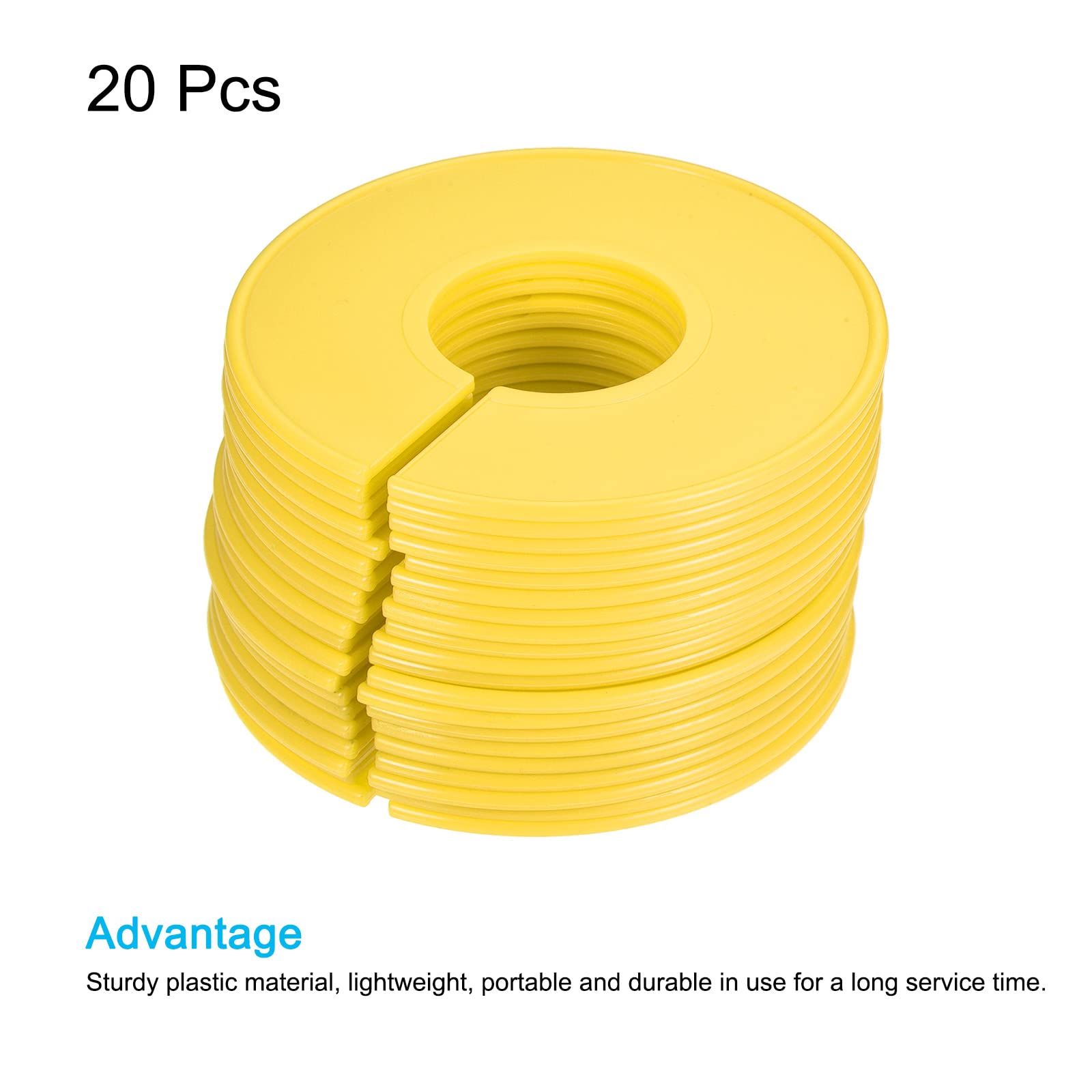PATIKIL Clothes Dividers 20 Pack Blank Clothing Rack Size Sorting Reusable Wardrobe Round Hanger Separator, Yellow