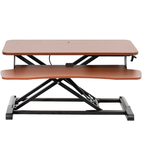 VIVO 81 cm Desk Converter, K Series, Height Adjustable Sit to Stand Riser, Dual Monitor and Laptop Workstation with Wide Keyboard Tray
