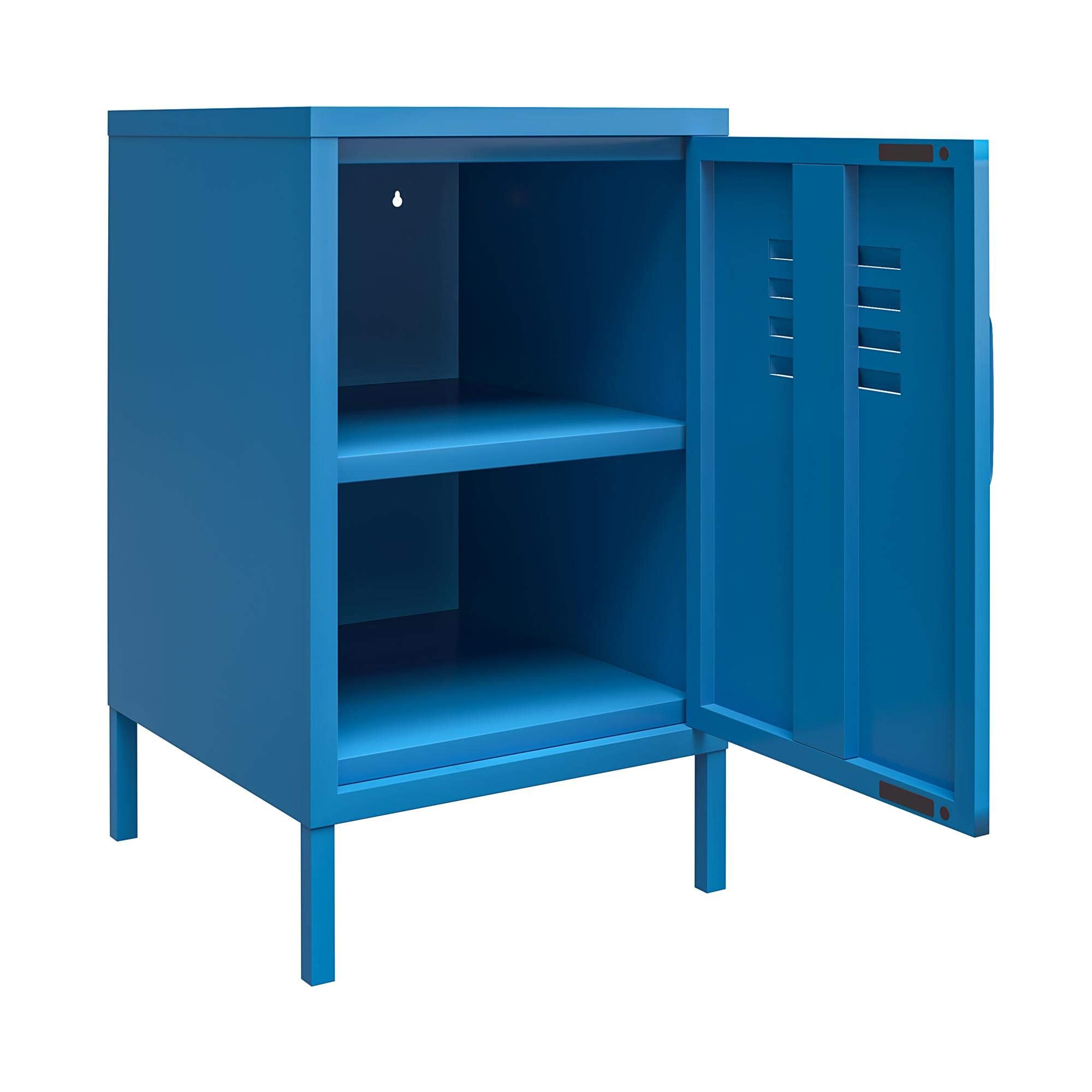 DHP Furniture Cache Metal Locker End Table Blue