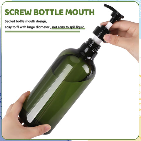 Invalidism 2Pcs Pump Bottle Dispenser 1000ML Refillable Press Pump Bottles