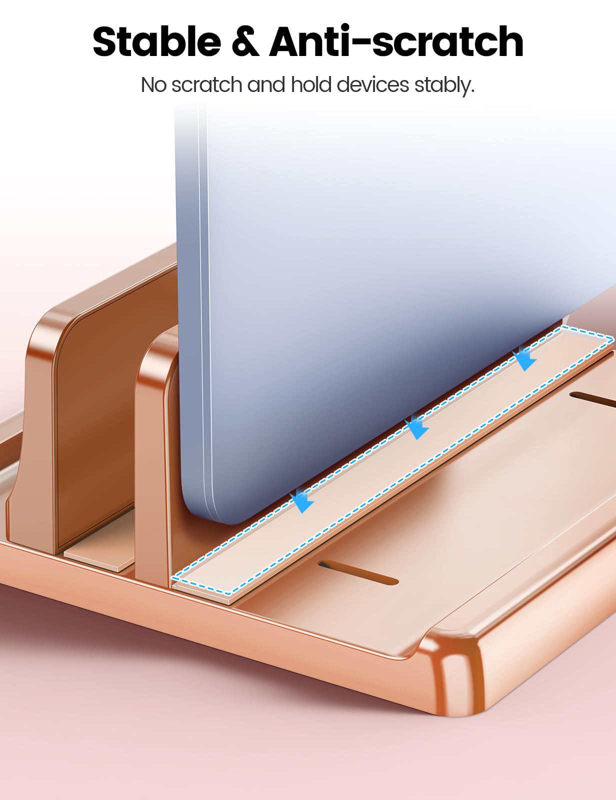 VAYDEER Vertical Laptop Stand, Adjustable, Rose Gold