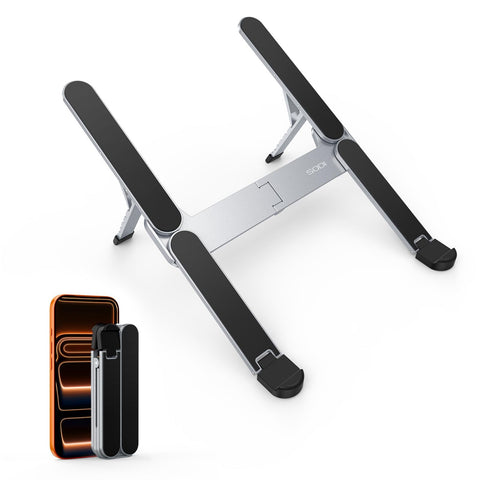 SODI Laptop Stand, Pocket-sized, Foldable and Portable Laptop Stand, 6 Adjustable Levels, Lightweight for Travel/Library/Cafe