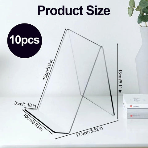 10 PCS Acrylic Book Display Stands, Clear Book Stand Holder