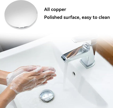 SANTUO Click Clack Basin Waste, 38mm Push Button Pop Up Sink Plug Replacement Cap for Bathroom Sink Drain Stopper Fits Standard Pop Up Waste
