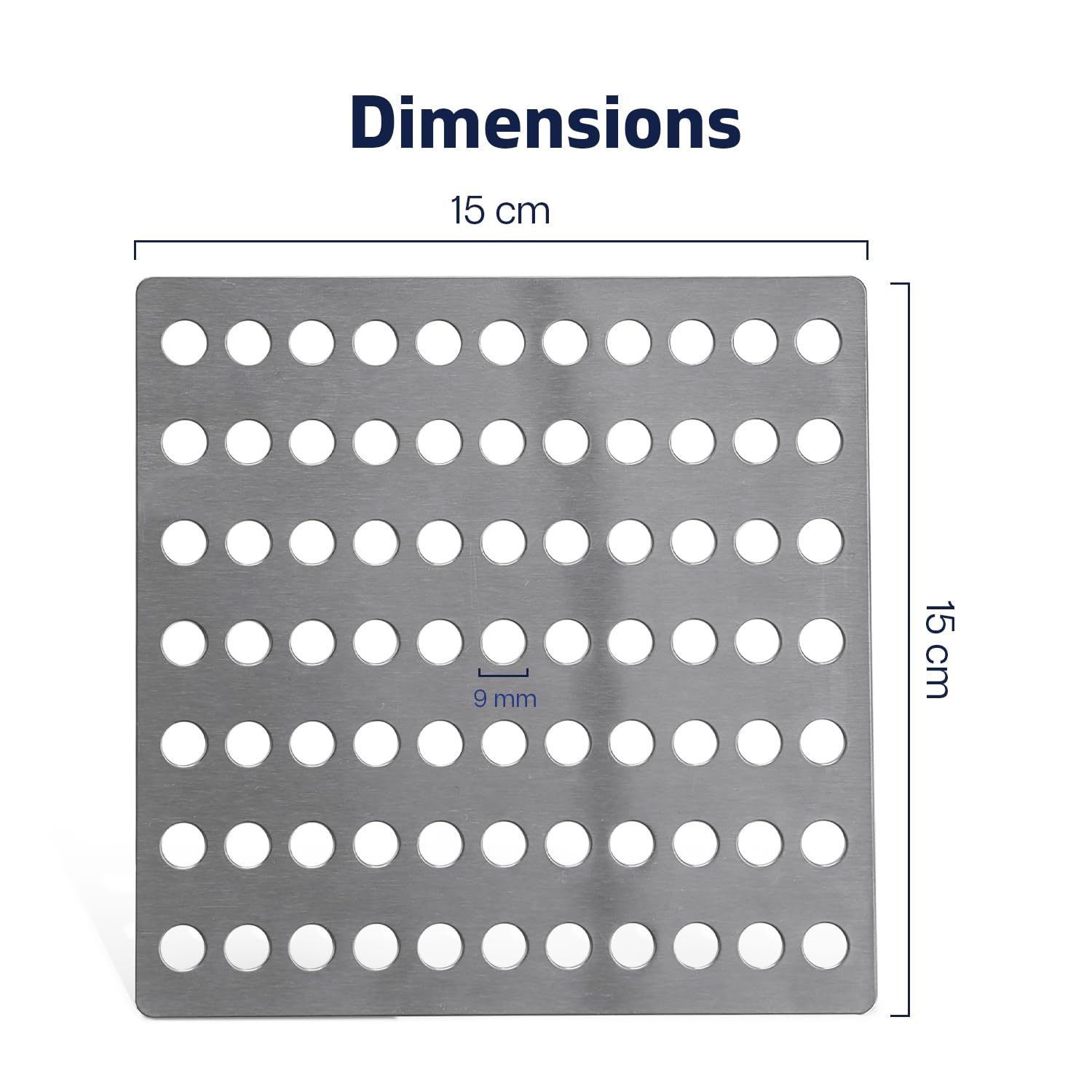 Steel Drain Cover 15 X 15cm - Pack of 2 Rustproof Swirl Drain Covers Outdoor & Indoor - Durable Mesh Drainage Covers Suitable as Shower Drain Cover