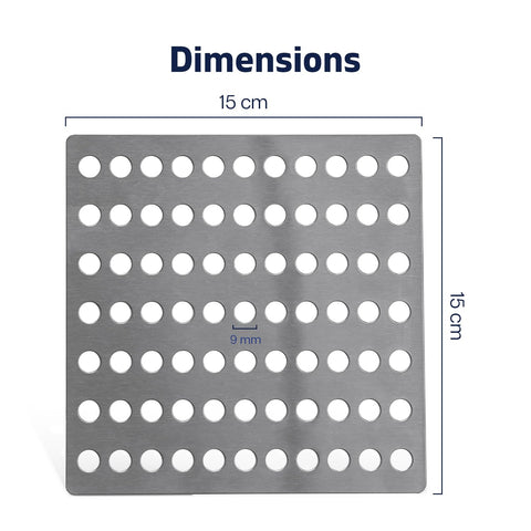 Steel Drain Cover 15 X 15cm - Pack of 2 Rustproof Swirl Drain Covers Outdoor & Indoor - Durable Mesh Drainage Covers Suitable as Shower Drain Cover