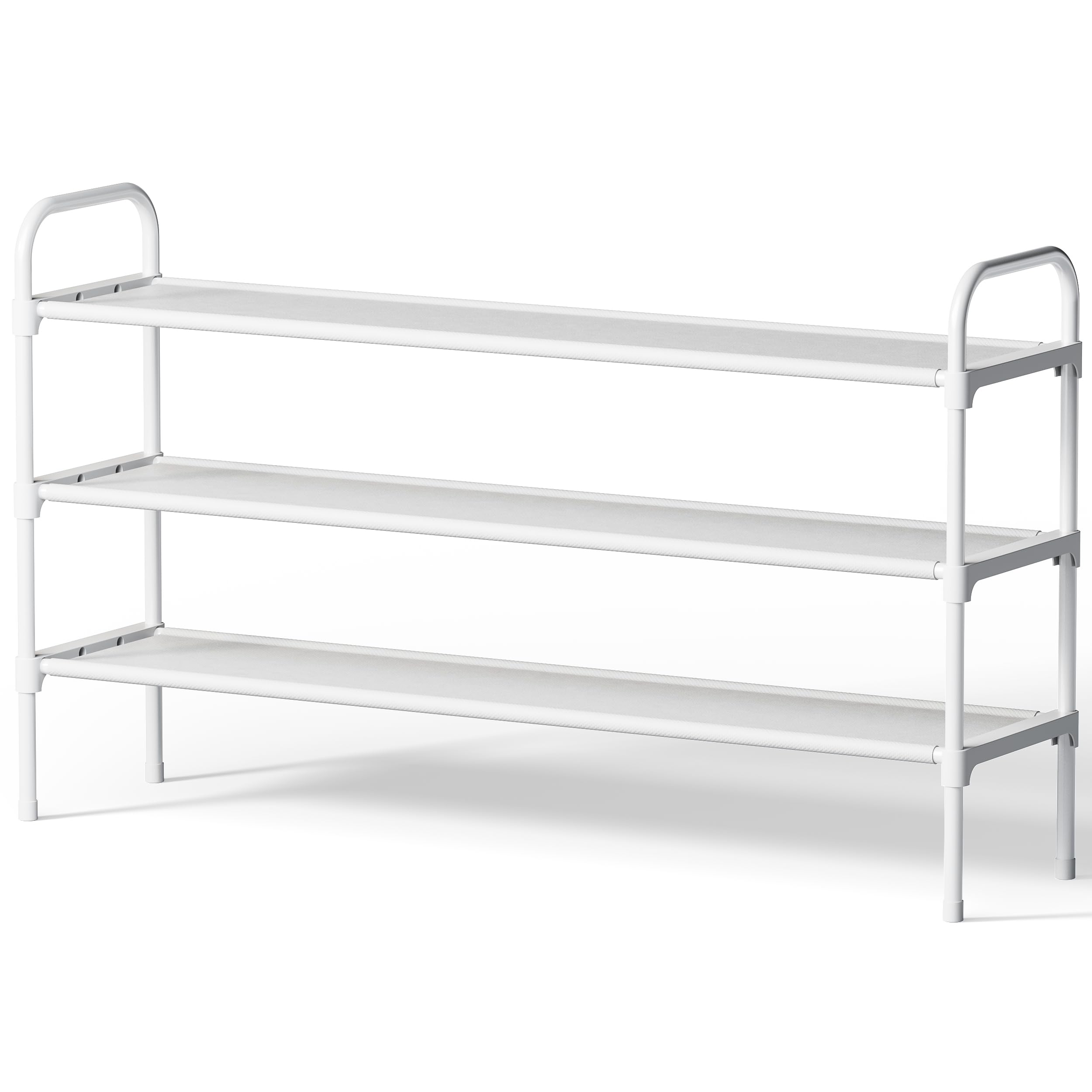 Kitsure Space-Saving Shoe Rack for Closet, 99.0 cm Wide - 3 Tiers, White