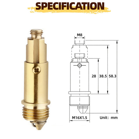 Juliyeh 2 Pcs Basin Pop Up Click Clack Brass Plug Bolt, Sink Basin Bath Pop Up Click Clack Slotted Plug Bolt Assembly Internal Spring Brass Plug Bolt