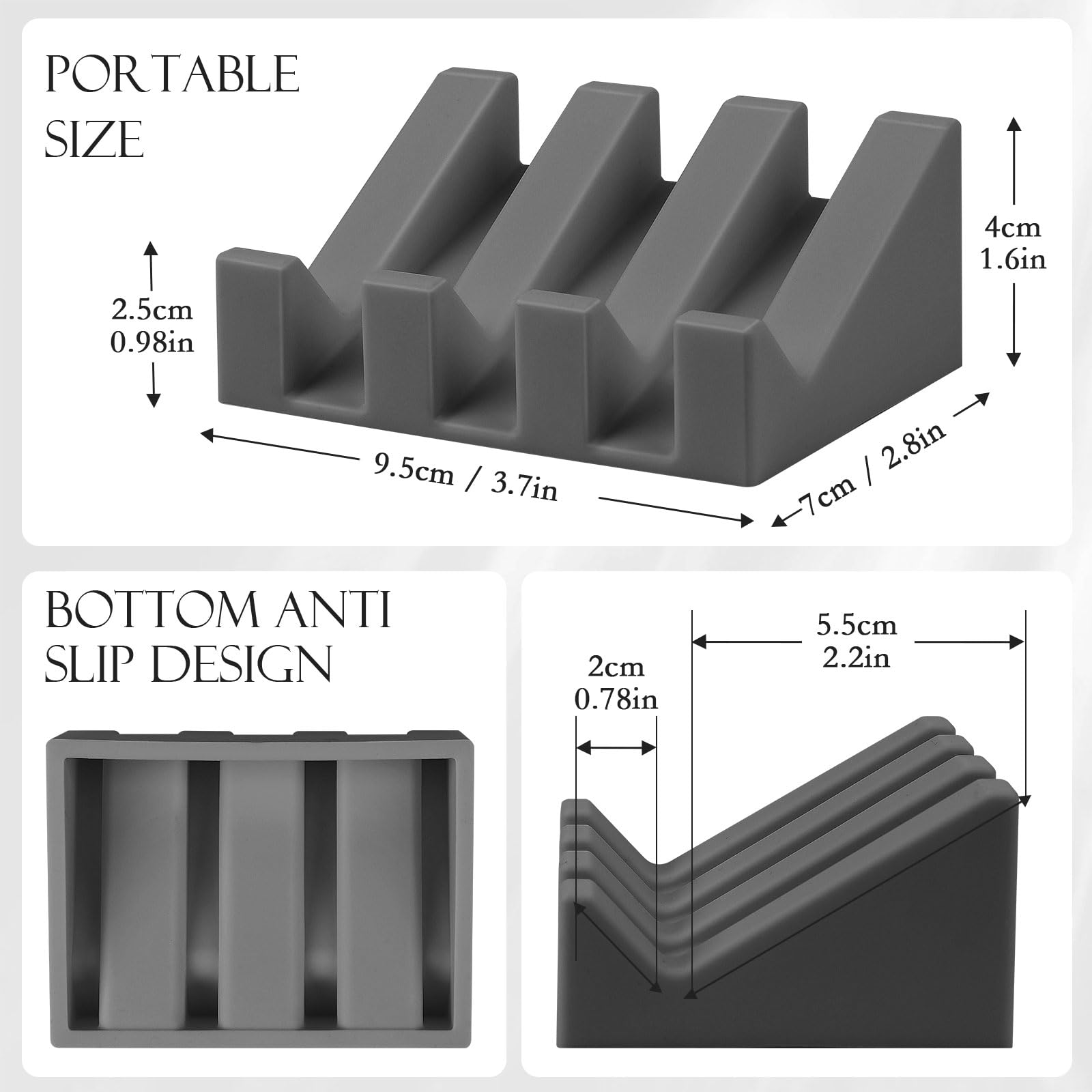 Silicone Soap Dish for Bathroom Sink, SAISN Kitchen Soap Tray for Shower 2 Pack Waterfall Self Draining Soap Dish Non Slip Soap Savers for Bar Soap