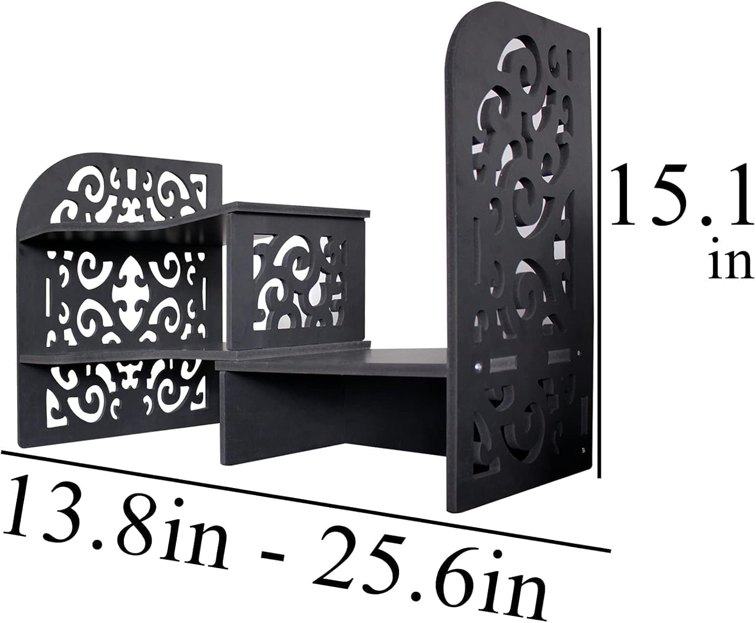 DoToGo Desk Shelf Organizer, Deskop Bookshelf for Small Space Adjustable Expendable for Office, Home, Kitchen (black-wanqu-lk)