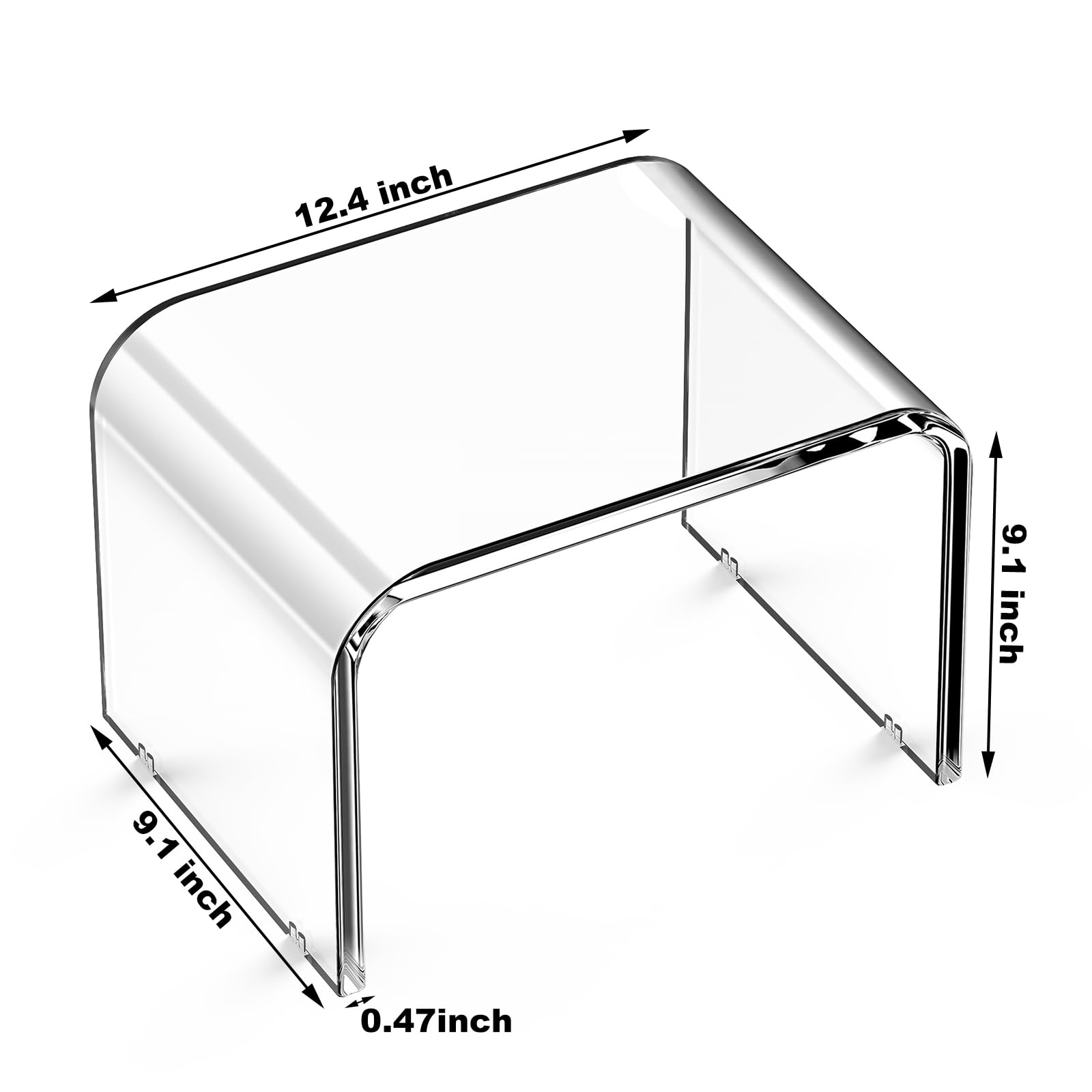 PFOIBOU Acrylic stool,Clear Step Stool, Acrylic Shower Stool, Bathroom Stool for Kitchen, Bathroom,House, Load Capacity to 113 kg (Clear, Non-Slip)