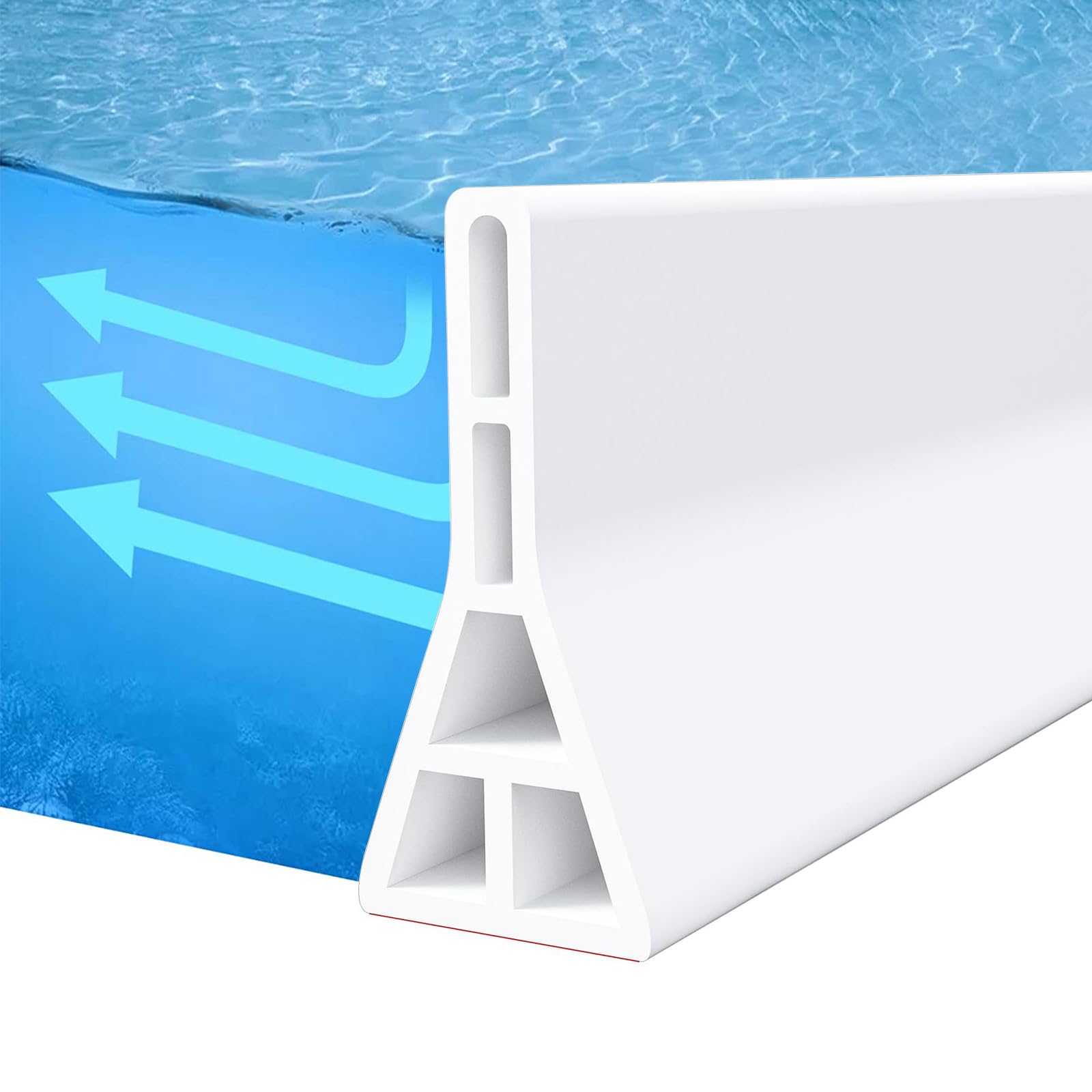 1.5M Wet Room Floor Barrier, 8.9cm Height TPE Curved Shower Threshold Water Barrier, Wet Room Shower Seal Strip