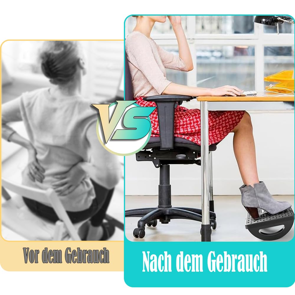 Cnwinu Foot Rest Under Desk,Ergonomic Adjustable Foot Rest Foot Stool with Massage Roller for Under Desk,Footrest Improved Pressure Relief