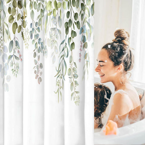 ruitao Shower Curtain, Mould Proof Resistant and Waterproof Washable Polyester Fabric with 12 Hooks, Quick Dry, Shower Curtain for Bathroom
