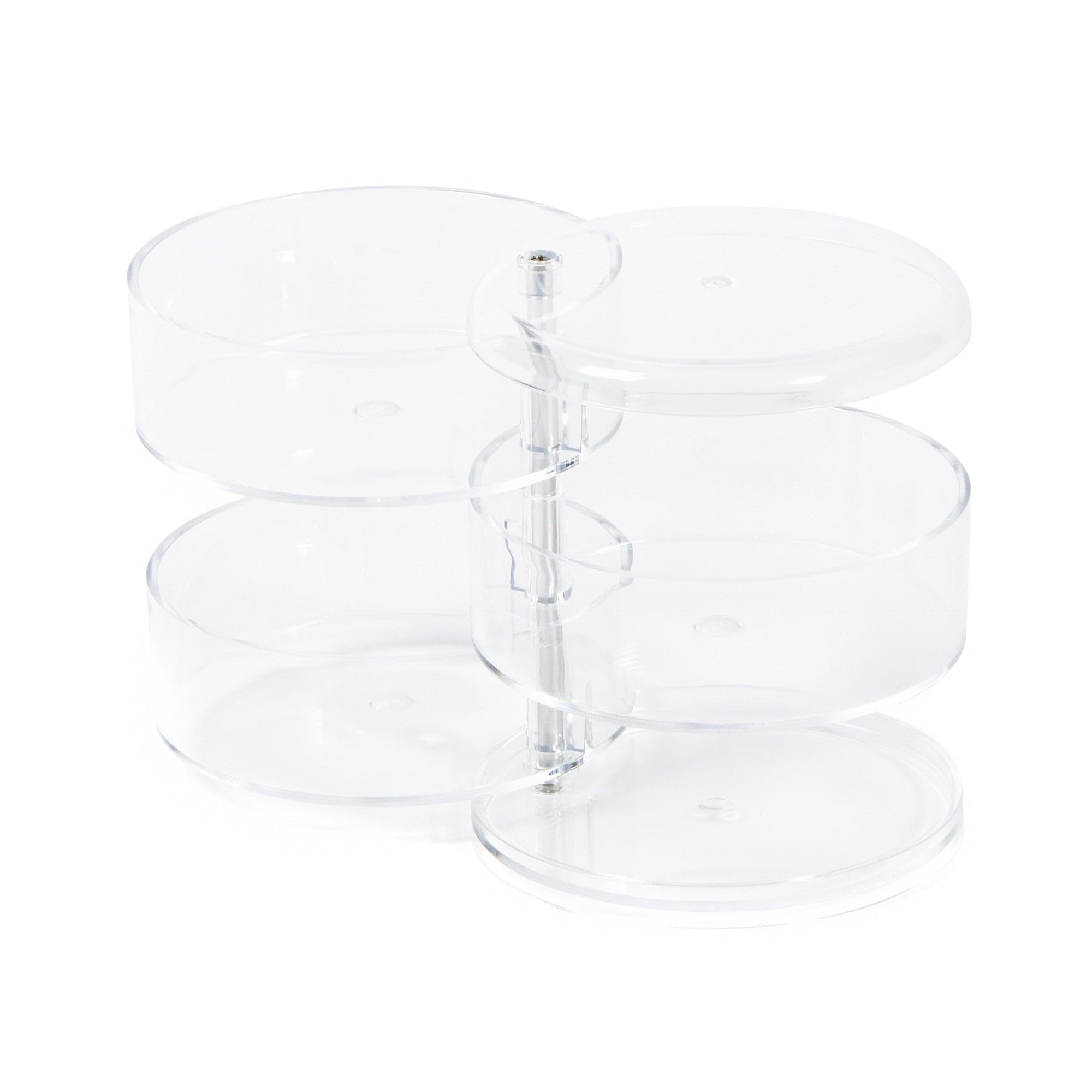 Compactor Swivel Jewellery Holder with 3 Levels, Transparent, Diameter 11.5 x H. 13.7 cm, RAN6040